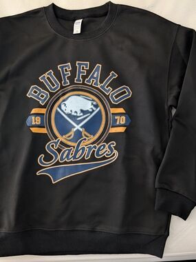 Buffalo Sabres  Sweatshirt - Black with Blue & Gold Women's Medium